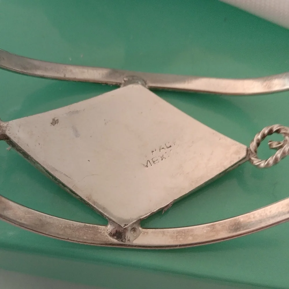 Alpaca Silver + Abalone Floral Child's Bracelet Mexico